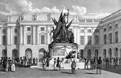 Bâtiments de la Bourse et Monument de Nelson, Liverpool, gravé par Thomas Dixon